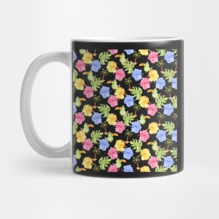 Mint Tropical Toucan and Floral Pattern Mug